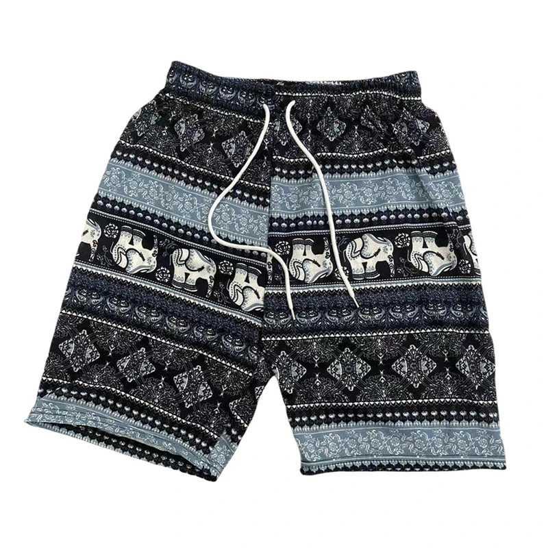 Womens beach shorts summer bohemian festival elephant pattern shorts mens backpacks hippies bohemian travel clothing swimming shorts X250410