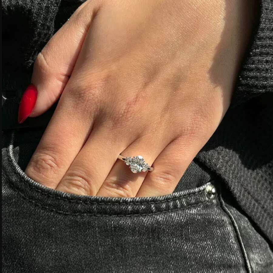 IGI Diamond Engagement Ring VS1 EF Oval Cut 1.5ct Ct Lab Created CVD HPHT Sparkling Wedding Ring For Women Solid 14k White Gold