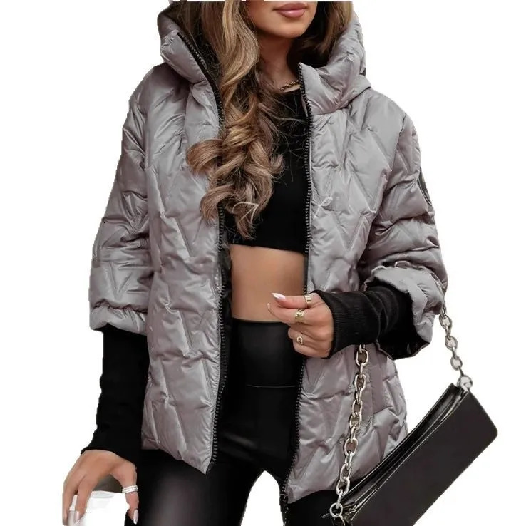 Oversized Hooded Jacket for Women with Pockets and Zipper Long Sleeve Loose Coat Street Fashion Outerwear 251107
