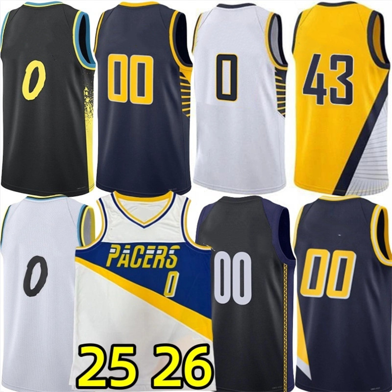 0 Tyrese Haliburton City Pacer Basketball Jerseys Pascal Siakam Andrew Nembhard Bennedict Mathurin TJ McConnell Obi Toppin Myles Turner Aaron Nesmith 