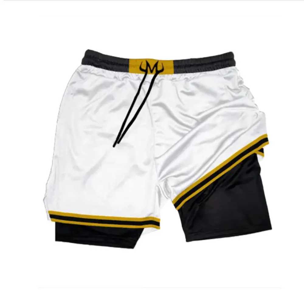 Anime Gym 2-in-1 Mens Shorts Quick Drying Breathable Mesh Performance Shorts Summer Sports Fitness Shorts X250410