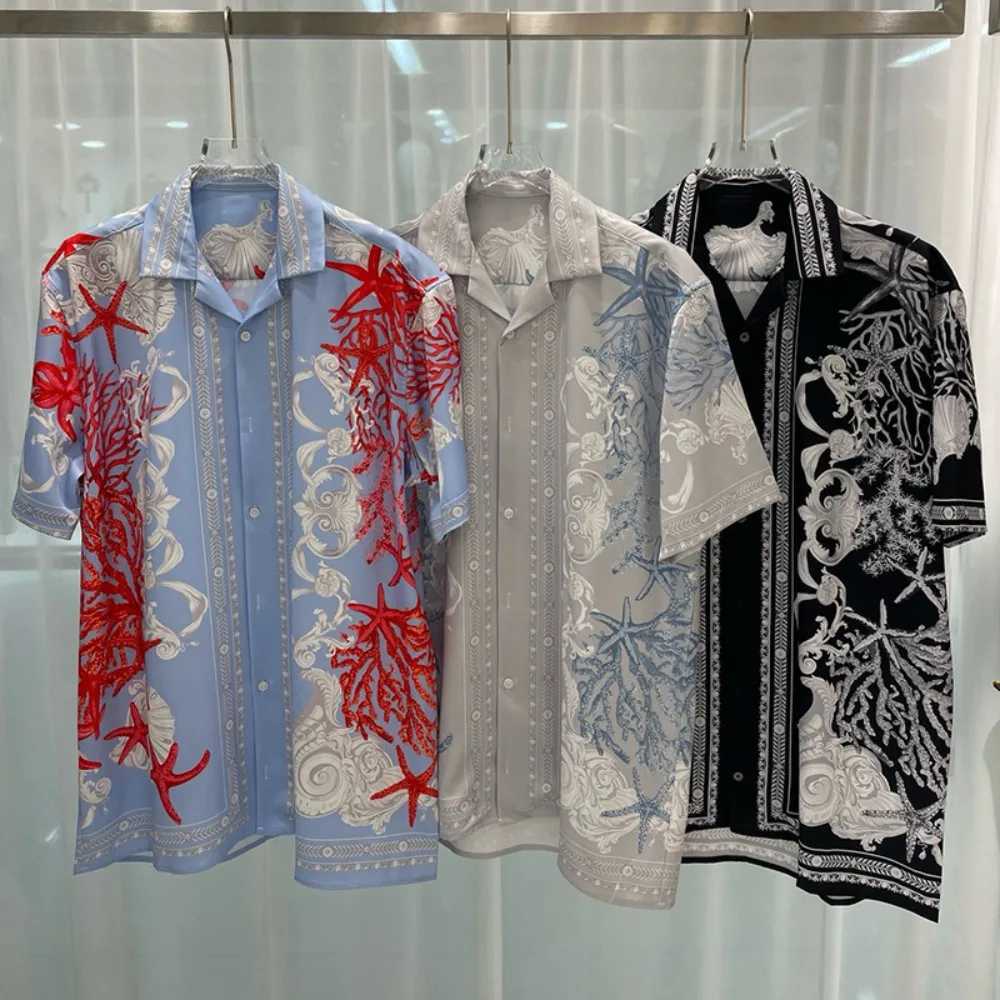 2024 Spring/Summer New Fashionable Casual Youth Popular Travel Digital Printed Mens Short sleeved Shirt X250410