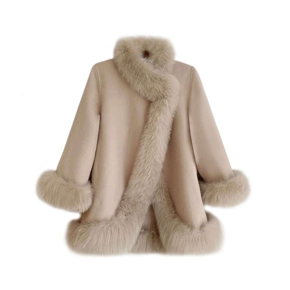 Loose Fur Cape New Fox Shawl Sheepskin Coat for Women, Youth Style Women, Women, Women,