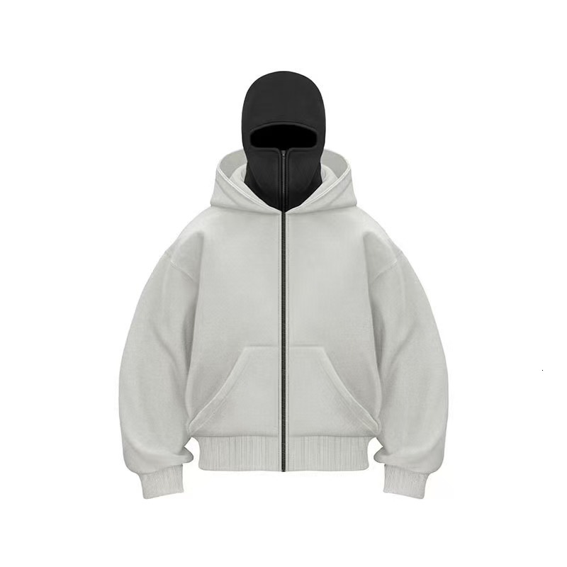 Fashion Urban Double-layer Hooded Loose Street Style Spring and Autumn New Unique Design Zipper Sweatshirt Jacket