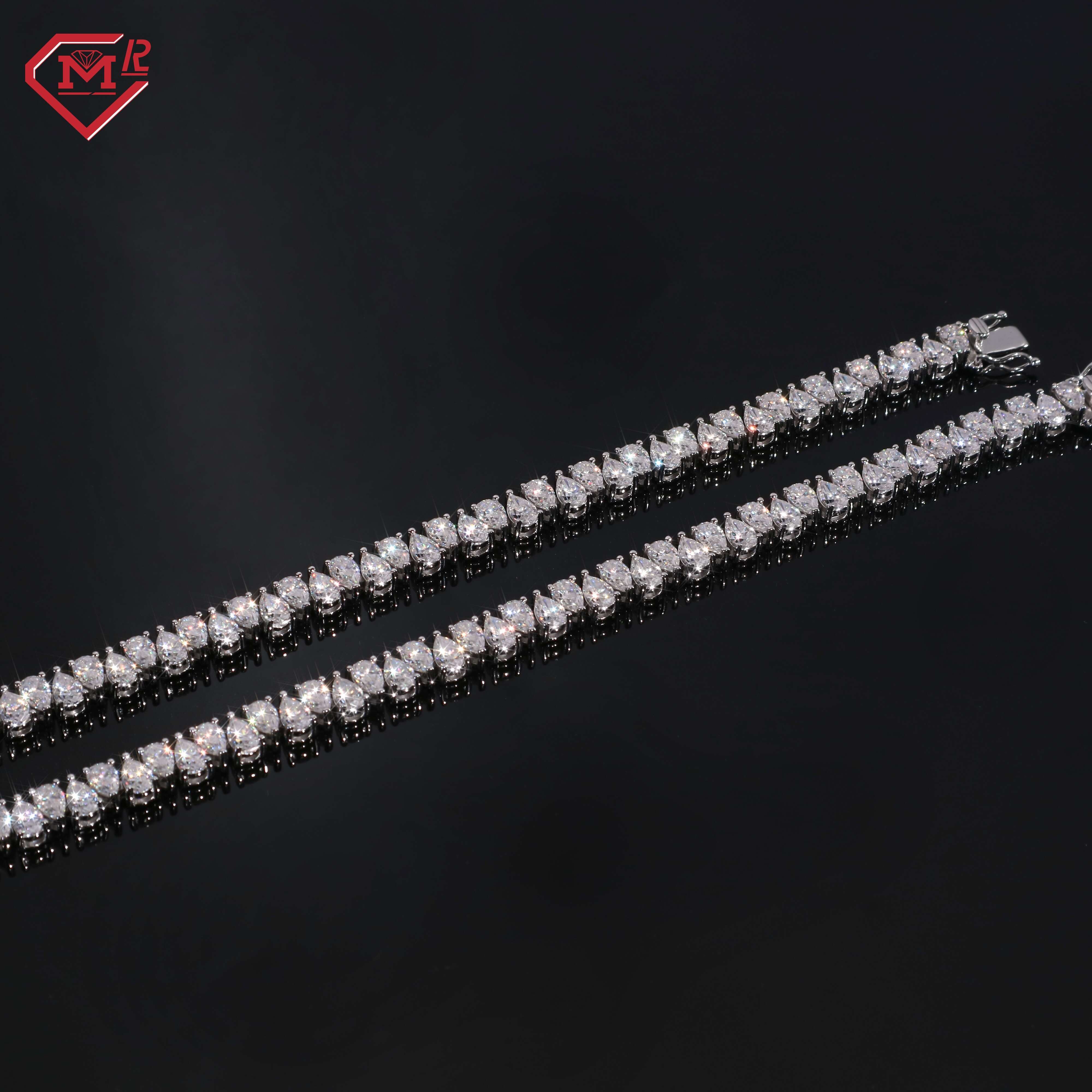 Luxury Moissanite Tennis Chain Bracelet S925 Teardrop Diamond Custom Moissanite Tennis Bracelet
