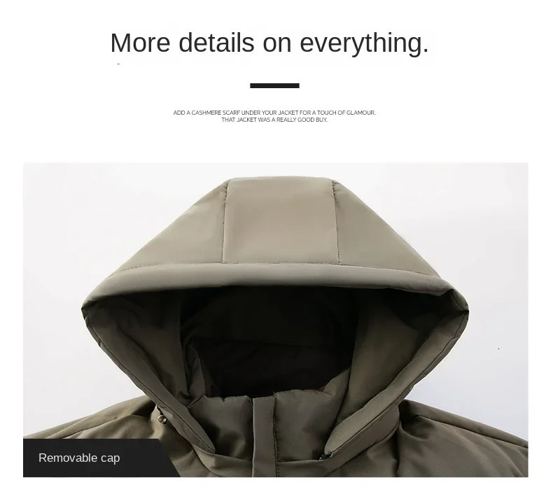 Mens Down Jacket Autumn Winter Solid Color Windproof Warm Thickened Casual Business Hooded Coat Men Simple padded Clothing 251105