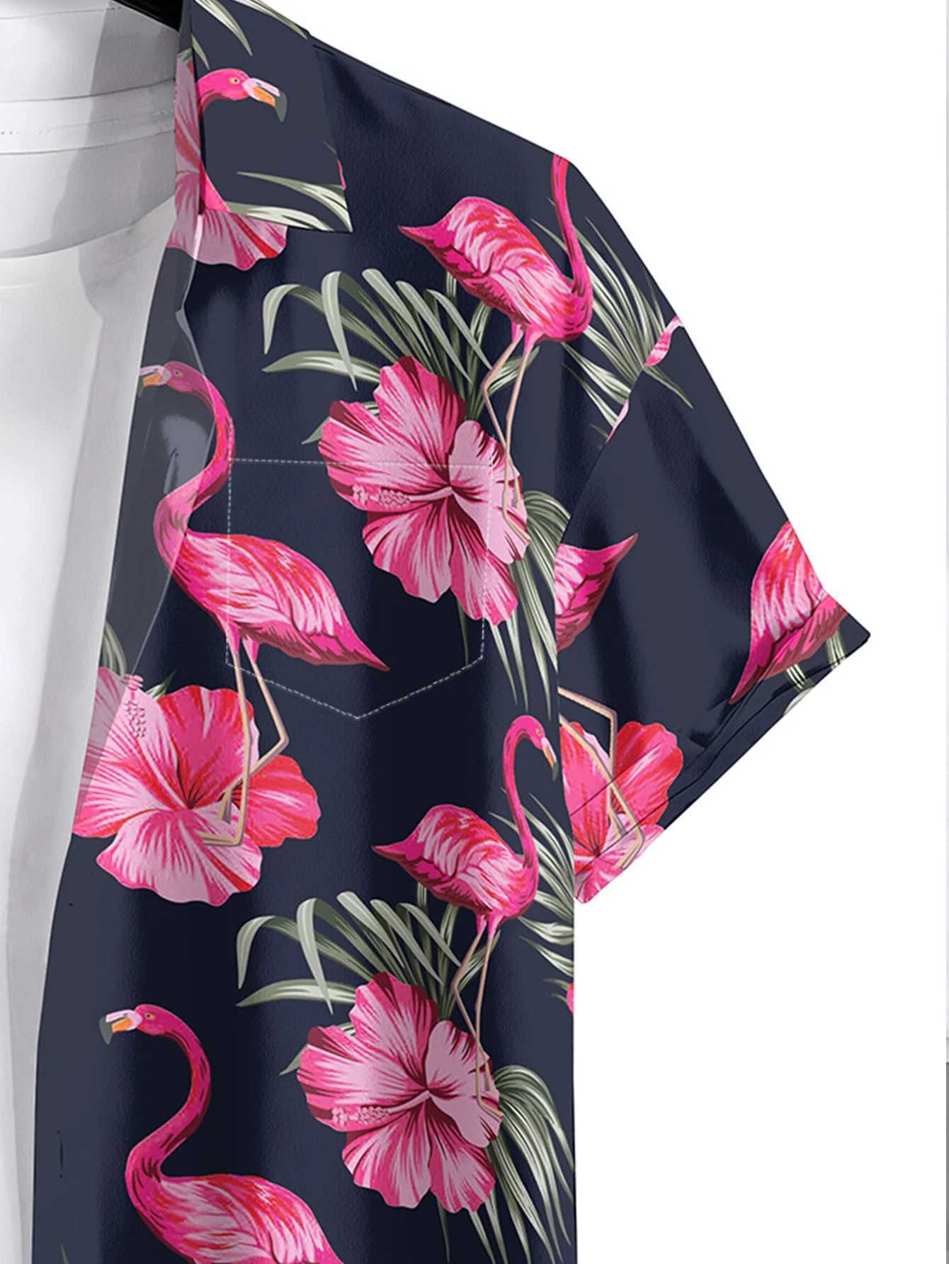 Clilsmap Mens Hawaiian Shirt Summer Beach Casual Short Sleeve Button Down Shirt Tropical Holiday Beach Shirt with Pocket X250410