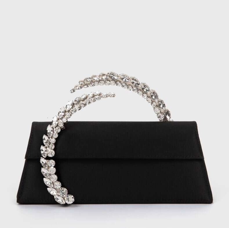 Internet celebrity's same style inlaid satin handbag, hand-held sparkg dia dinner women's bag, 2025 versatile temperament, new trendy clothi