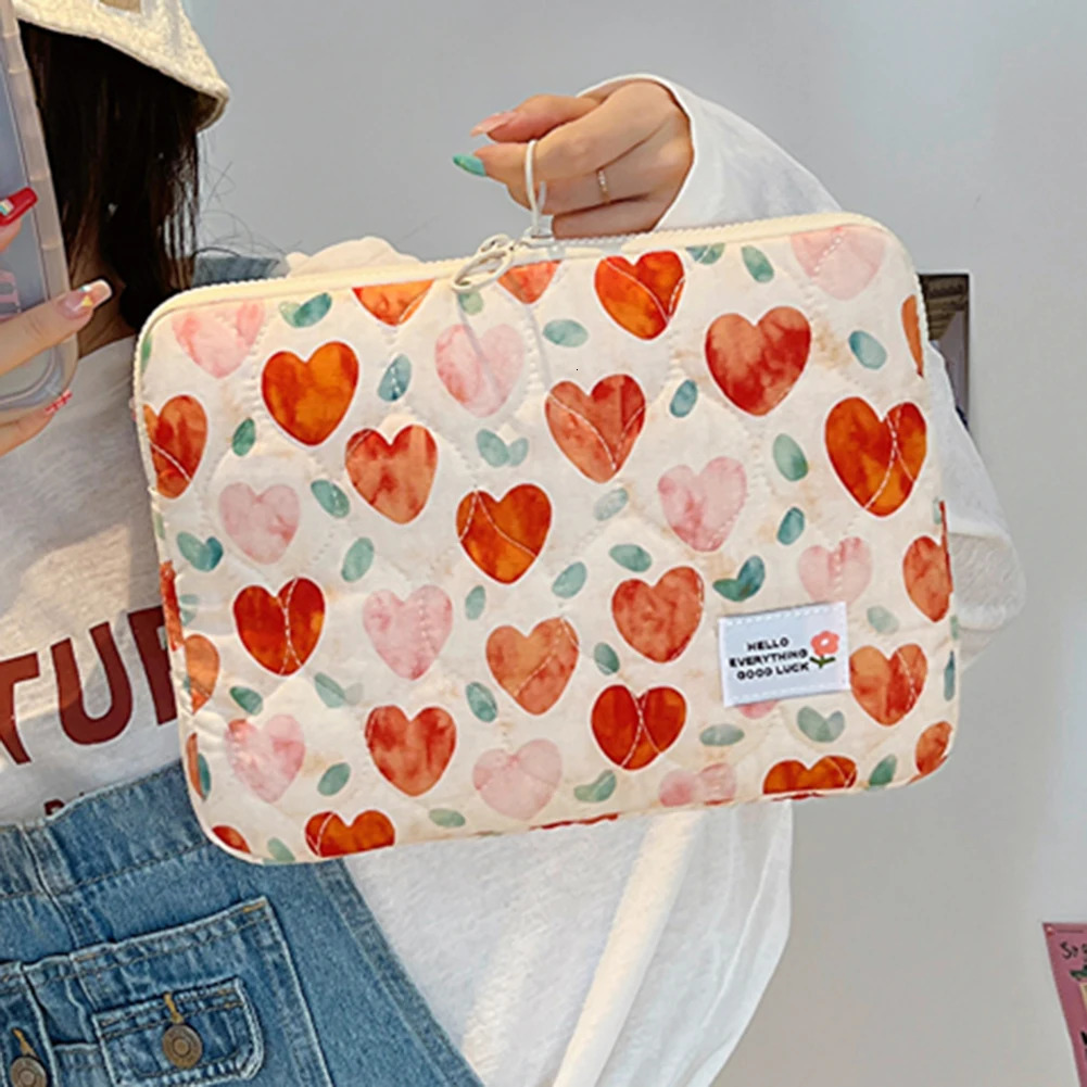 Ins Flower Pattern Cute Laptop Sleeve Bag 11 13 14 15 Inch for Ipad Pro12.9 Notebook Tablet Pouch For Air 13.6 HP ASUS250403