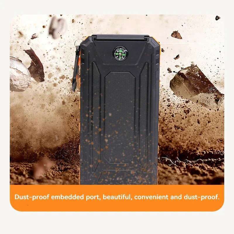 20000mAh Solar Power Bank Portable Large Capacity Charger Compatible with IOS Android USB-A and USB-C Fast Charging