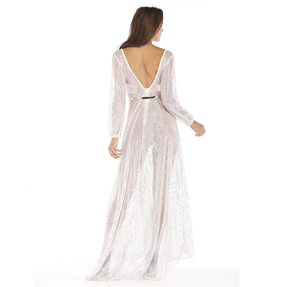 Women's Cocktail glittering gauze, long sexy nightclub dress, female