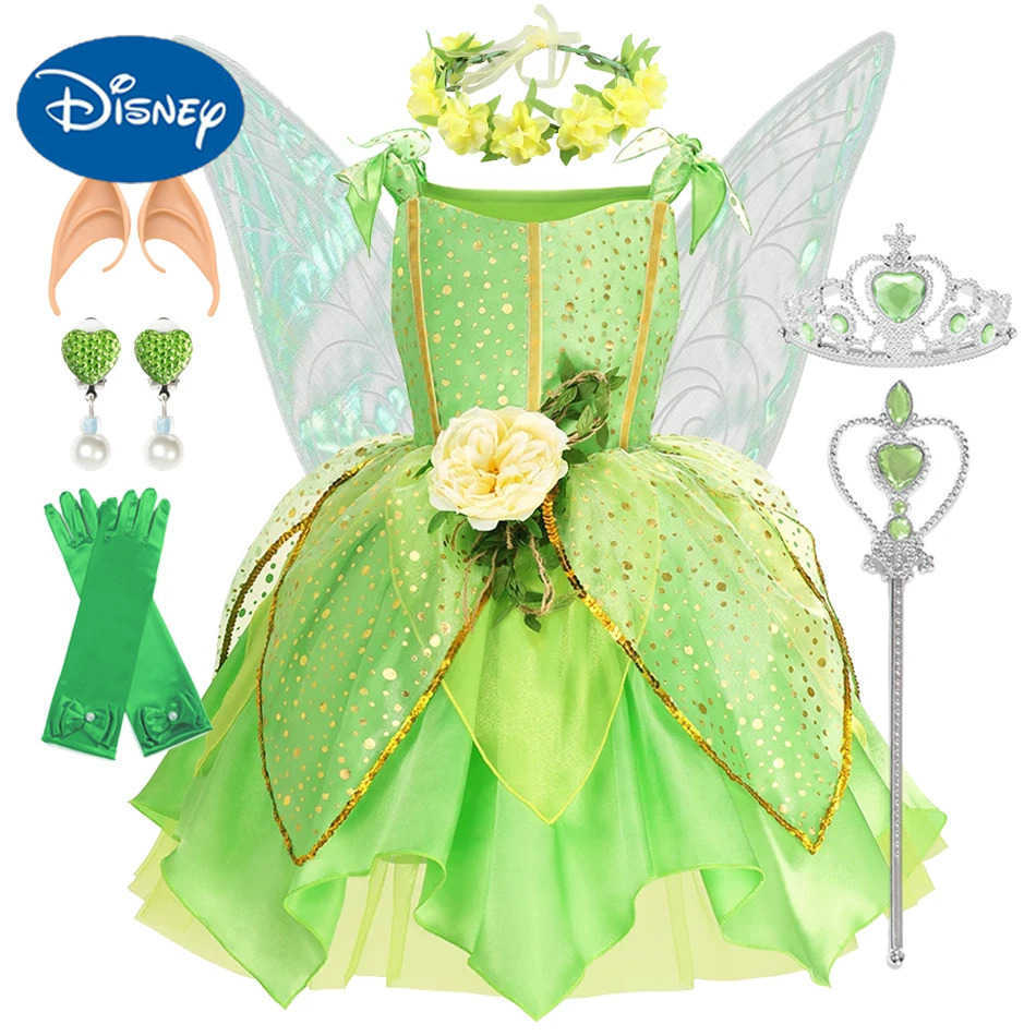 Disney Girl Little Dingdang Fairy Dress Up Girl Costume Childrens Halloween Role Play Flower Fairy Princess Costume Christmas Party CostumeXJ250411