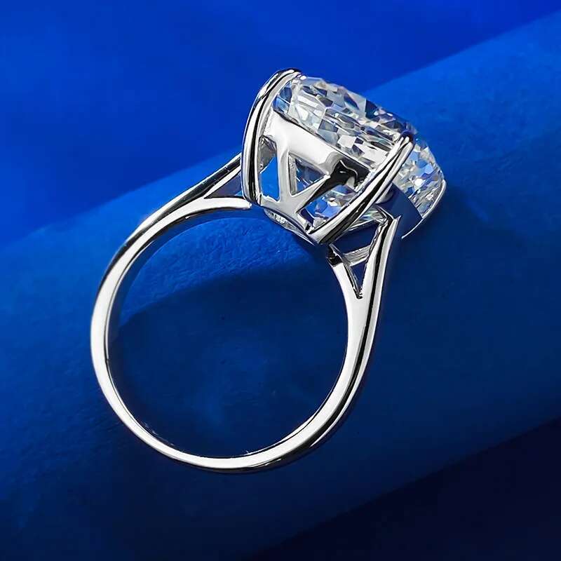 6CT Large Sparkling Cushion Moissanite Diamond Luxury Jewelry 925 Sterling Silver Solitaire Women Wedding Band Ring Gift