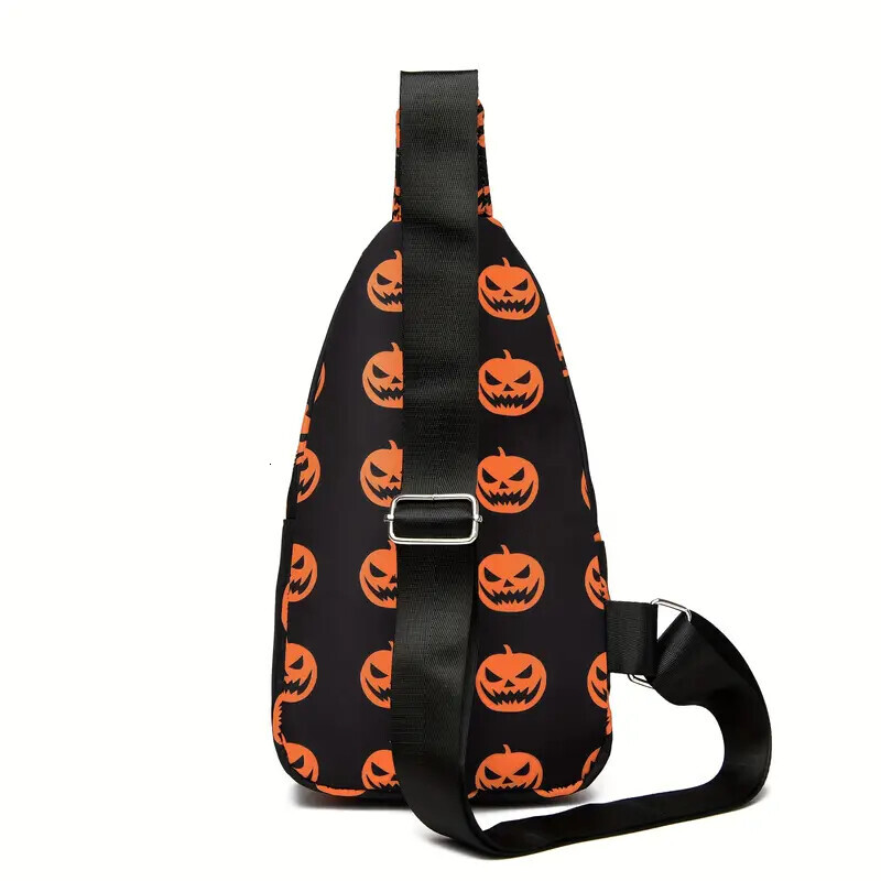 FL- Halloween Bags Large Capacity Tote Bag Adjustable Shoulder Strap Crossbody Bag Multi-Function Zipper Shoulder Bags
