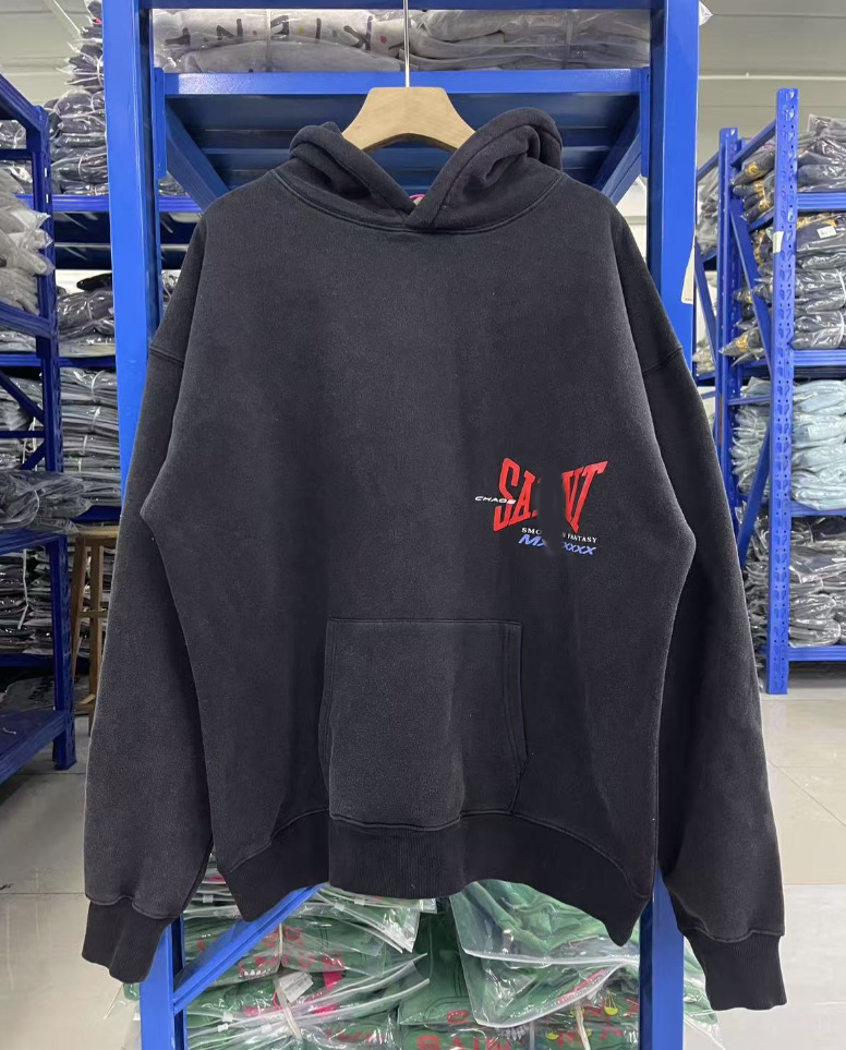 SAINT Michael hoodie Designer sweatshirt mens hoodie women Letter Printed Design Long Sleeve Round Loose Sweater white gray cotton streetwear clothing