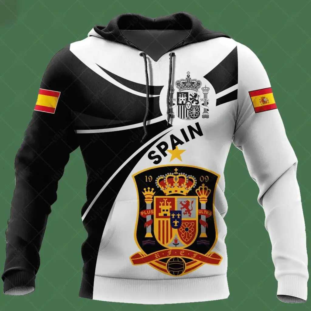New Skull Hoodies Mens Hoodie 3D Print Spain Flag Tops Autumn Streetwear Hooded Hoodie M251111