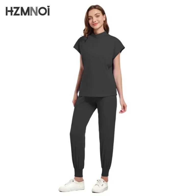 New Tops+pant Medical Uniform Surgery Scrubs Shirt Short Slve Pet Shop Doctor Nurse Nursing Uniform Set Women Workwear Scrub X250410