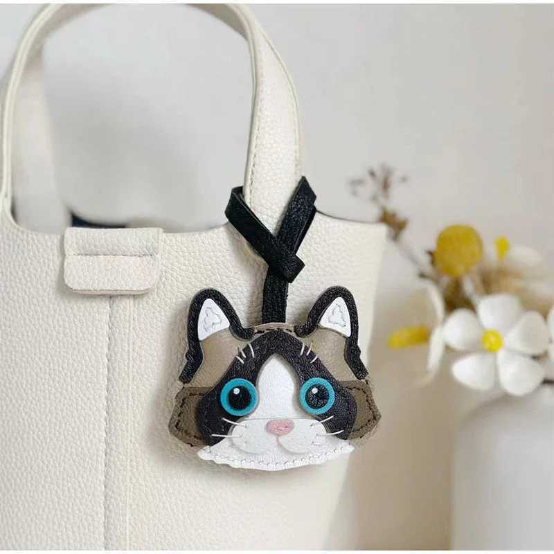 Cat themed brand latest denim bag hanging accessories sheepskin high-quality keychain backpack charm DIY bag decoration exquisite gift W250411