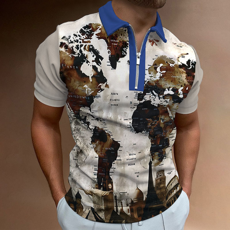 POLO Polo Collar Summer Regular Casual Short Pattern Summer Daily T-shirt