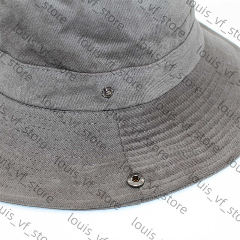 Washed and Ground Cotton Cloth Solid Color Big Brimmed Fisherman Hat Windproof Outdoor Mens Womens Hats Trendy Sun H250411