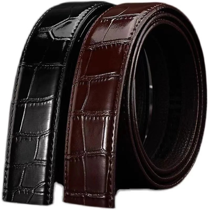 Top pattern automatic buckle belts genuine leather belts top fashion business belts pure cowhide men belt 251031