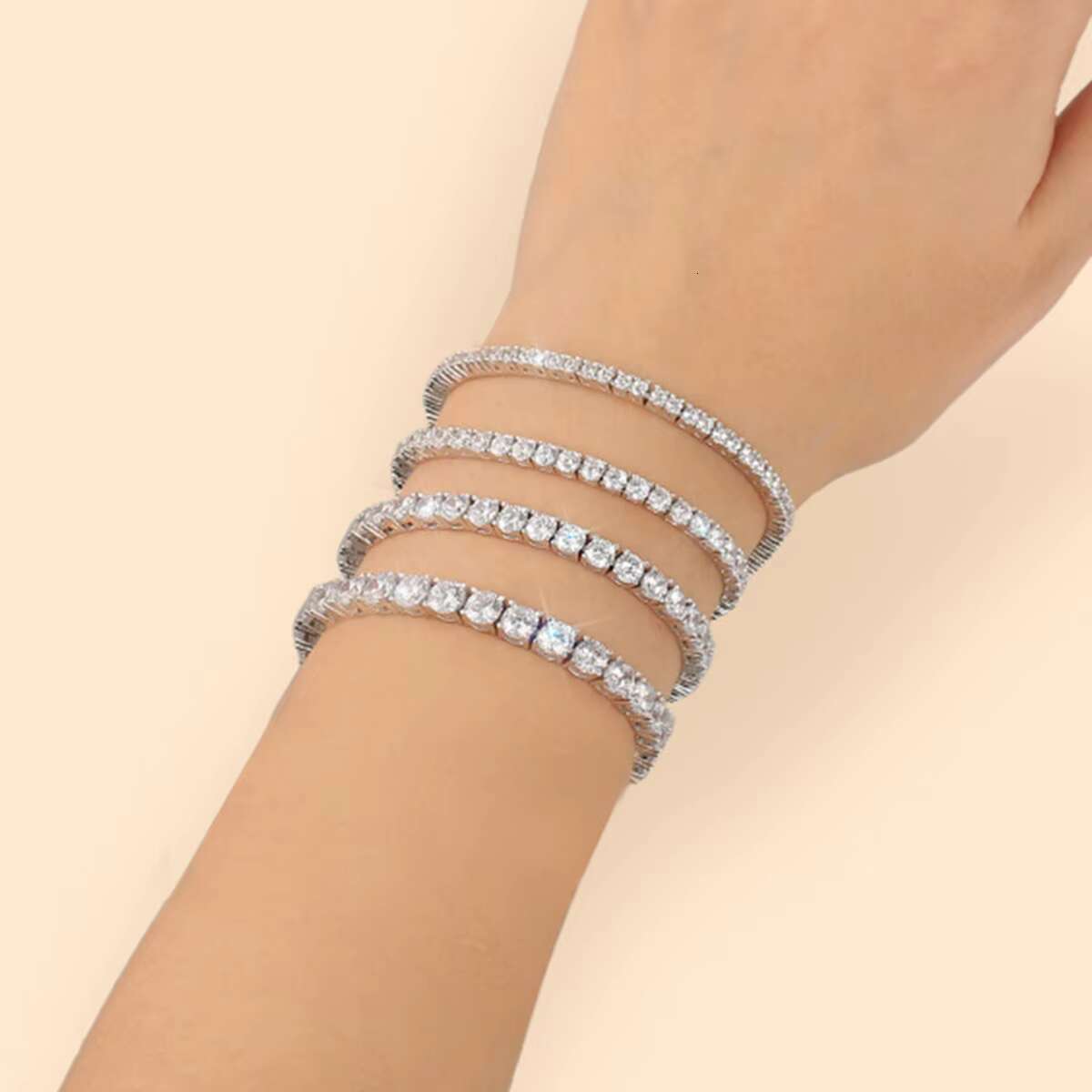 5MM 4MM 3MM Sterling 925 Silver Women Iced Out CZ Jewelry 14K 18K White Gold Plated Lab Diamond Man Zirconia Tennis Bracelet Men