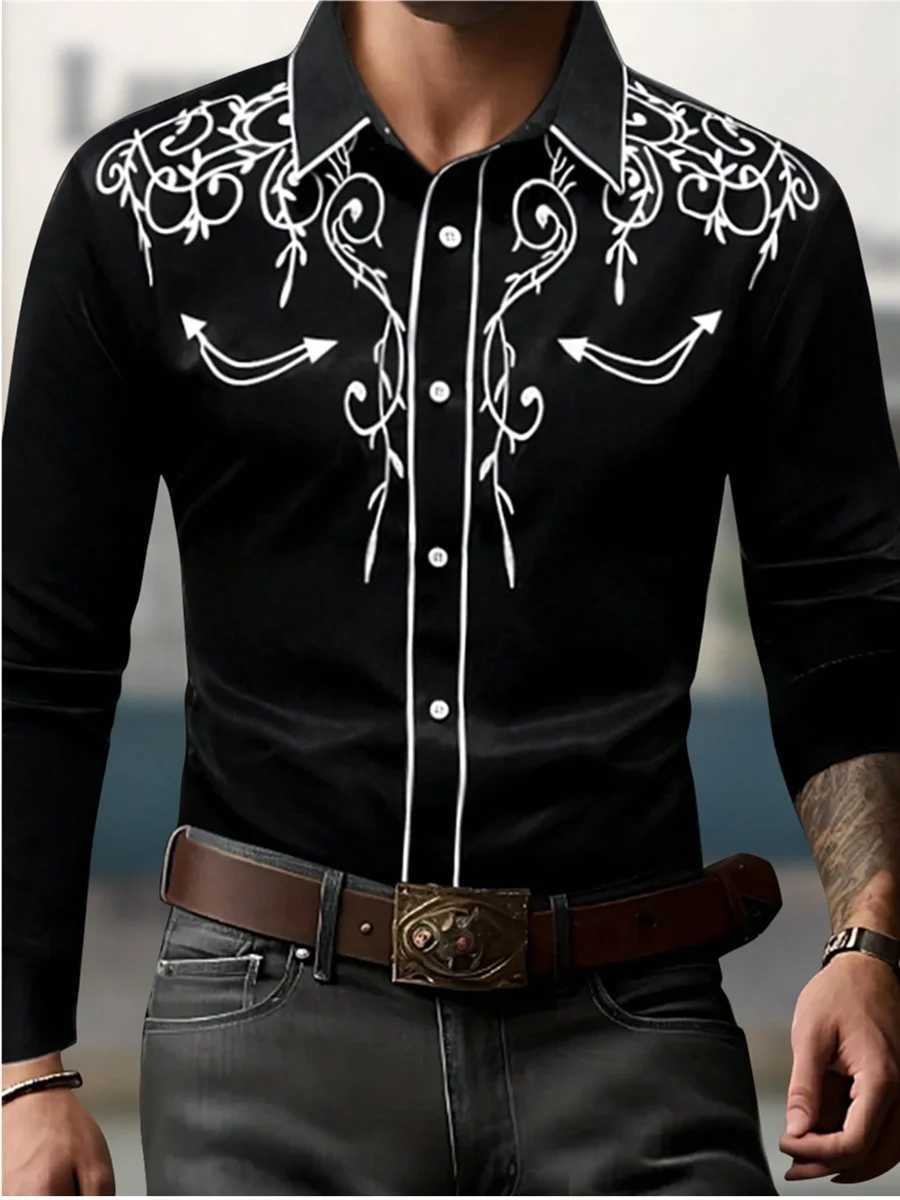 2024 Fashion Lapel Long Sleeve Mens Shirt Simple Casual Mens Street Dance Shirt European Size 5XL Fast Shipping Printed Shirt K251110