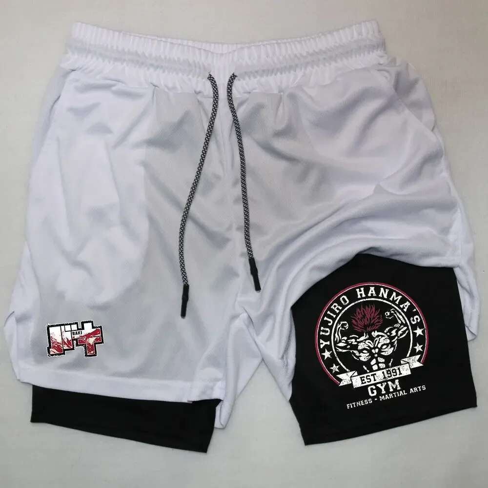 Casual Shorts Women's Wear Men's Wear 2025 New 2-In-1 Gym Men's Sports Tight Shorts Quick Drying Elastic Fiess Running Sportswear