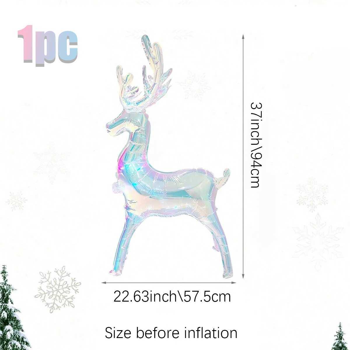 Christmas 1pc2pcs 3d laser deer balloon transparent animal shape elk balloon Christmas decoration New Year party decoration Y251111