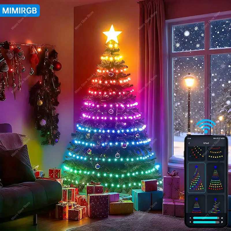 Christmas 69FT Christmas Tree Lights 400LEDs Bluetooth App Control RGB Music Sync Multi-Color Flashing Holiday Decor Christmas Lighting Y251111