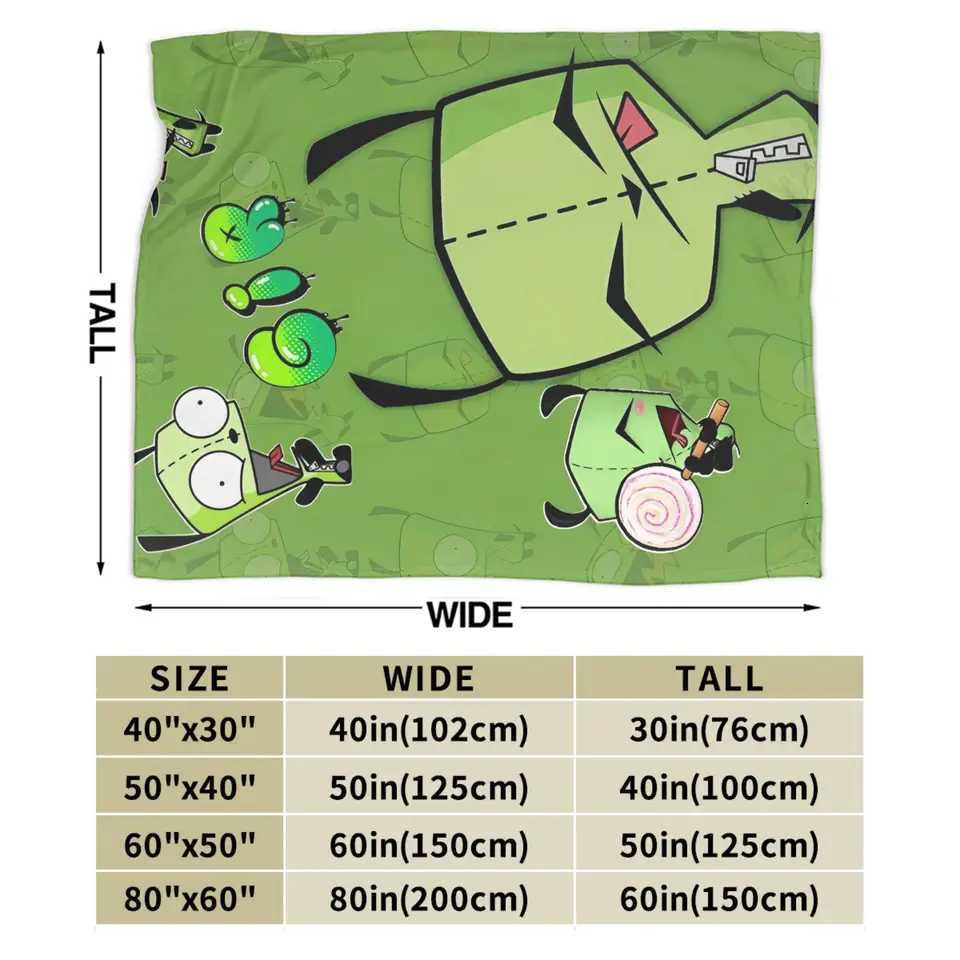 Invaders Zims Knitted Blanket Cartoon Plush Throw Blanket Summer Air Conditioning Personsed Soft Warm Bedsprea C251111