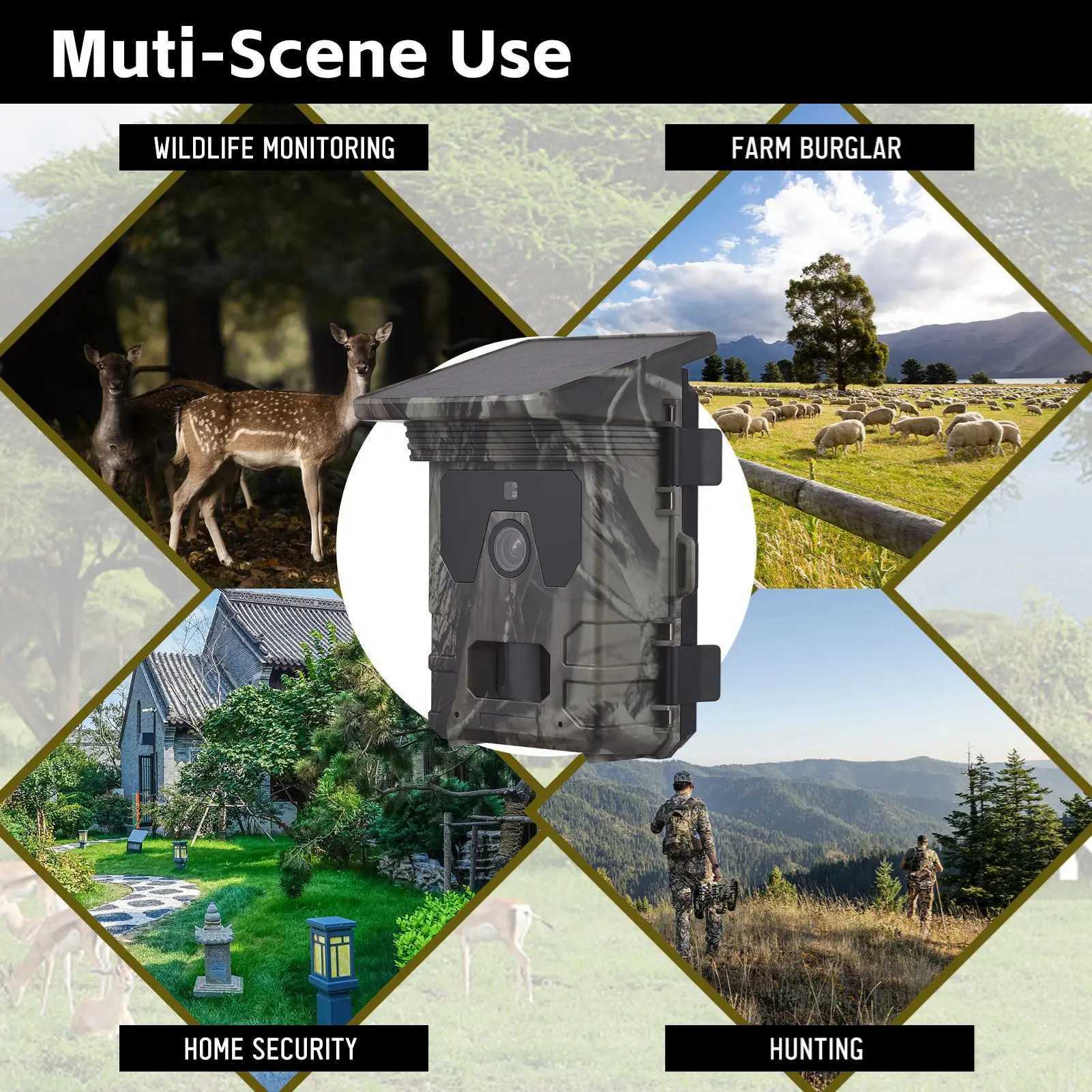 Solar Hunting Camera 4K Video 50MP Image Solar Trail Camera Outdoor Solar Trail Camera X2504111