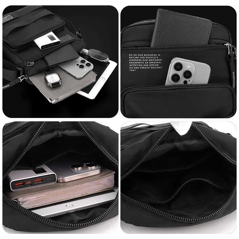 Fashion business shoulder bag wear-resistant water repellent mens commuting travel waterproof shoulder crossbody bagT251110