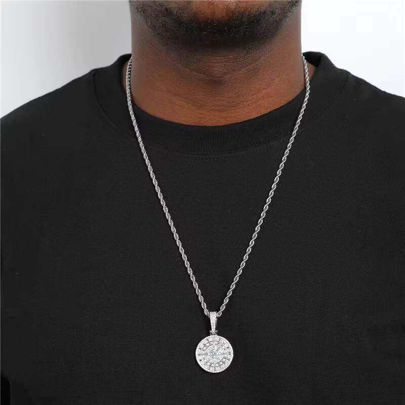 De GRA Certificate Hip Hop Jewelry Mens 925 Sterling Silver VVS Moissanite Diamond Iced Out Diamond Compass Pendant Necklace