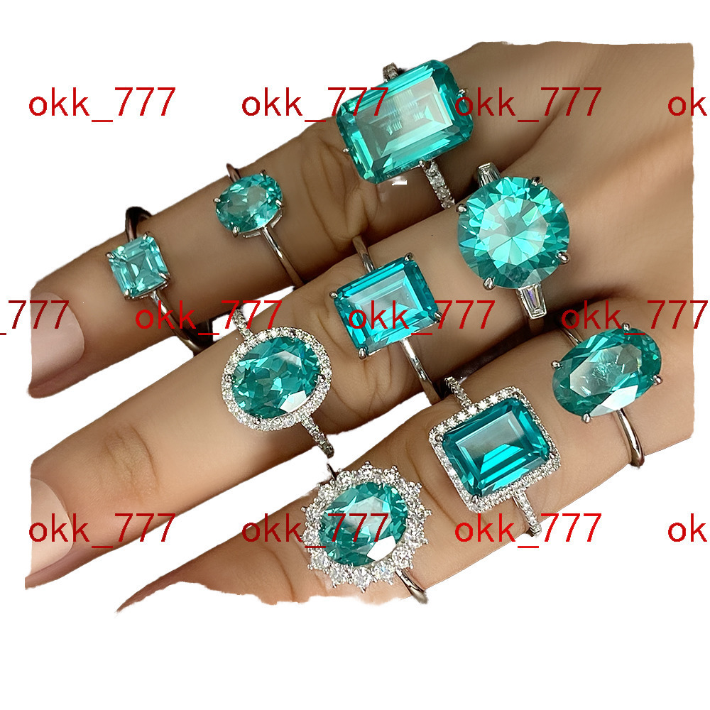 Factory Wholesale Wedding Jewelry 925 Silver Lab Grown Sapphire Emerald Gemstone Engagement Rings Classic VVS Moissanite Rings