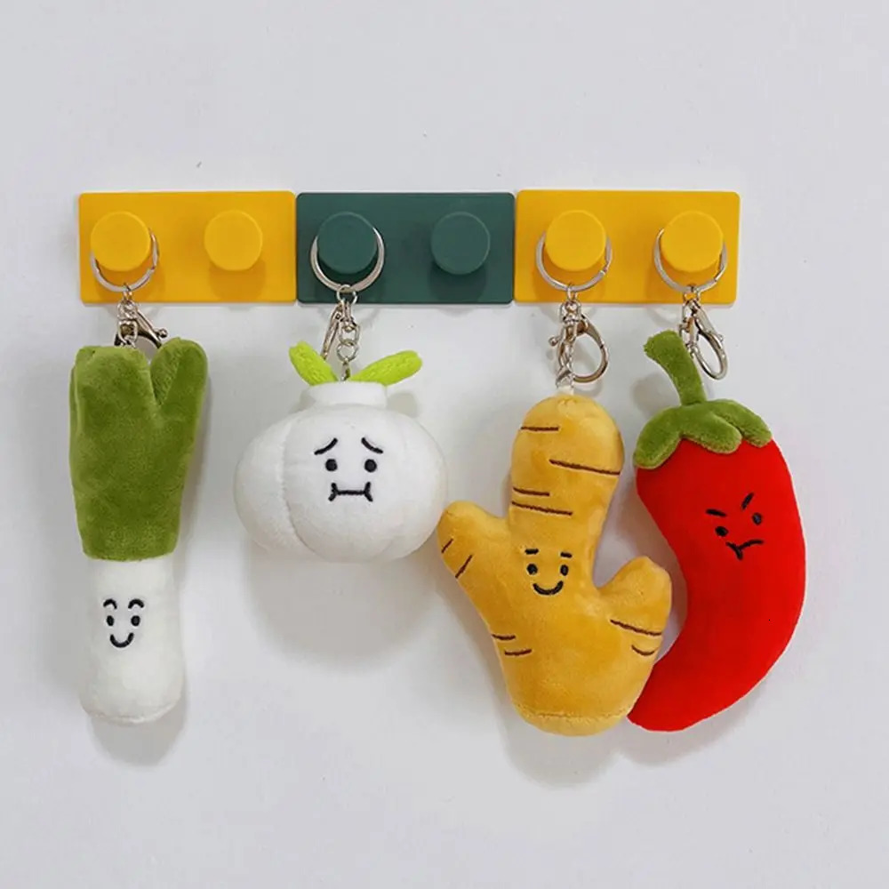 Vegetable Stuffed Plush Doll Toy Ginger Garlic Green Onion Pepper Key Chain Soft Plush Toy Pendant Children Kids Gifts 251110