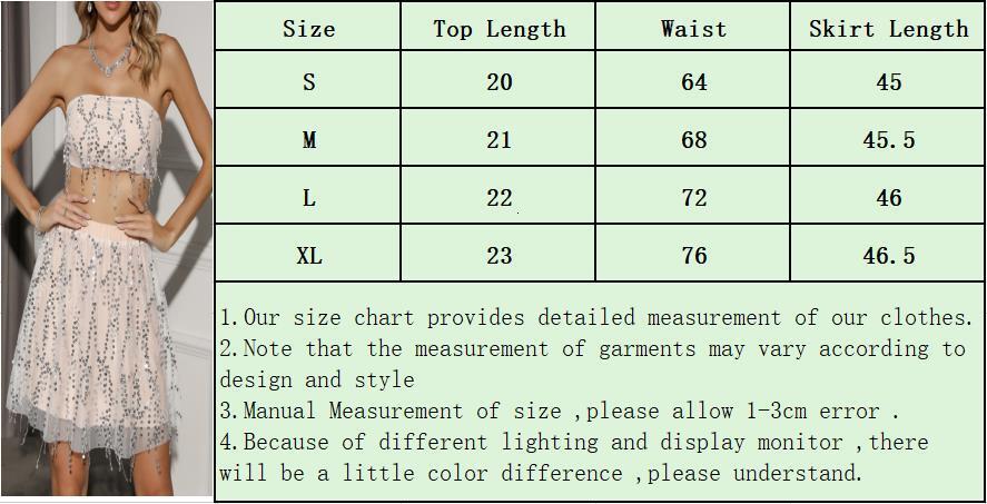 Sequin bra vest, sexy top, strap wrap chest design, patchwork tassel skirt, short skirt set