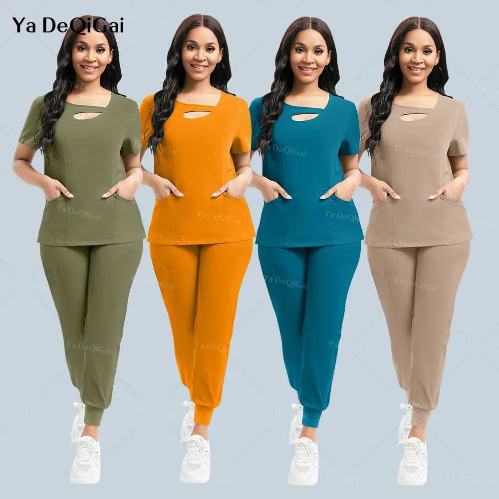 Beauty work clothes female medical nurse uniforms surgical washer sets spa tops pants clinic nursing clothes nursing uniforms jogging sets X250410