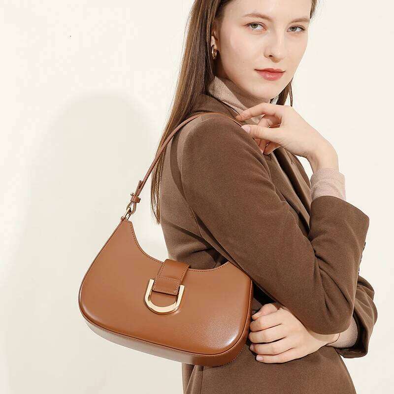 Genuine Leather Women's 2025 New Luxury Designer Women Shoulder Bag Cowhide Crossbody Bags Fashion Female Handbags
