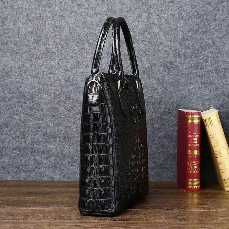 Genuine leather mens business briefcase high-quality classic laptop customized business bag laptop bag 250410
