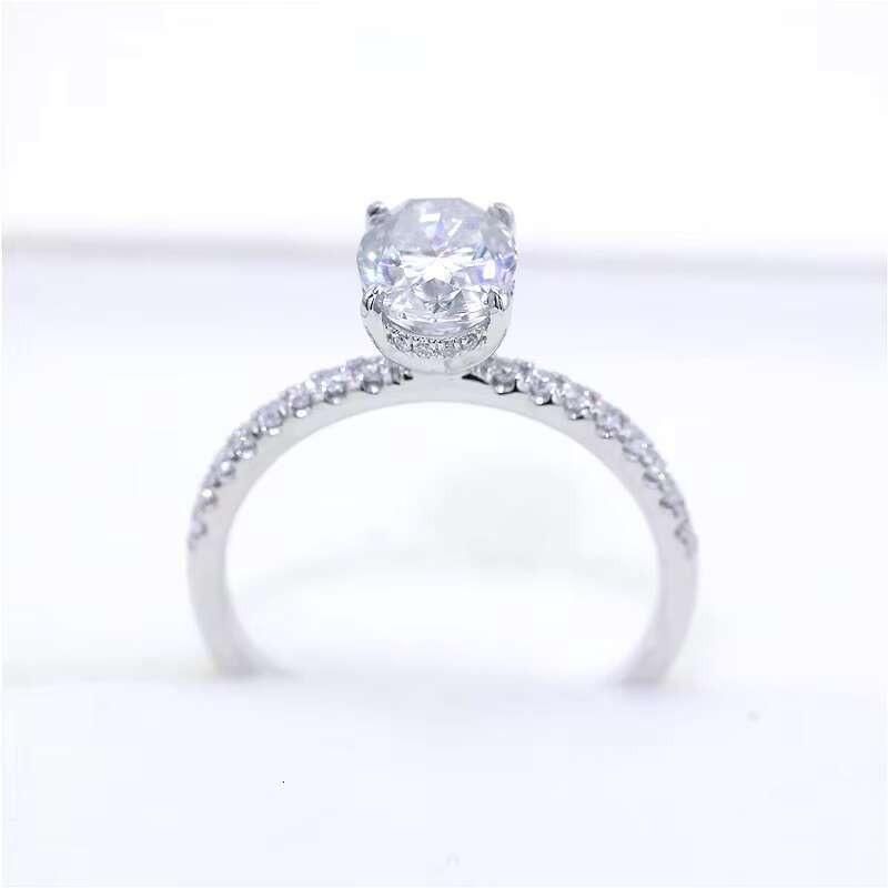 Wholesale Price 9K 10K 14K Real Solid Gold Vvs D Color Oval Diamond Engagement Rings Moissanite