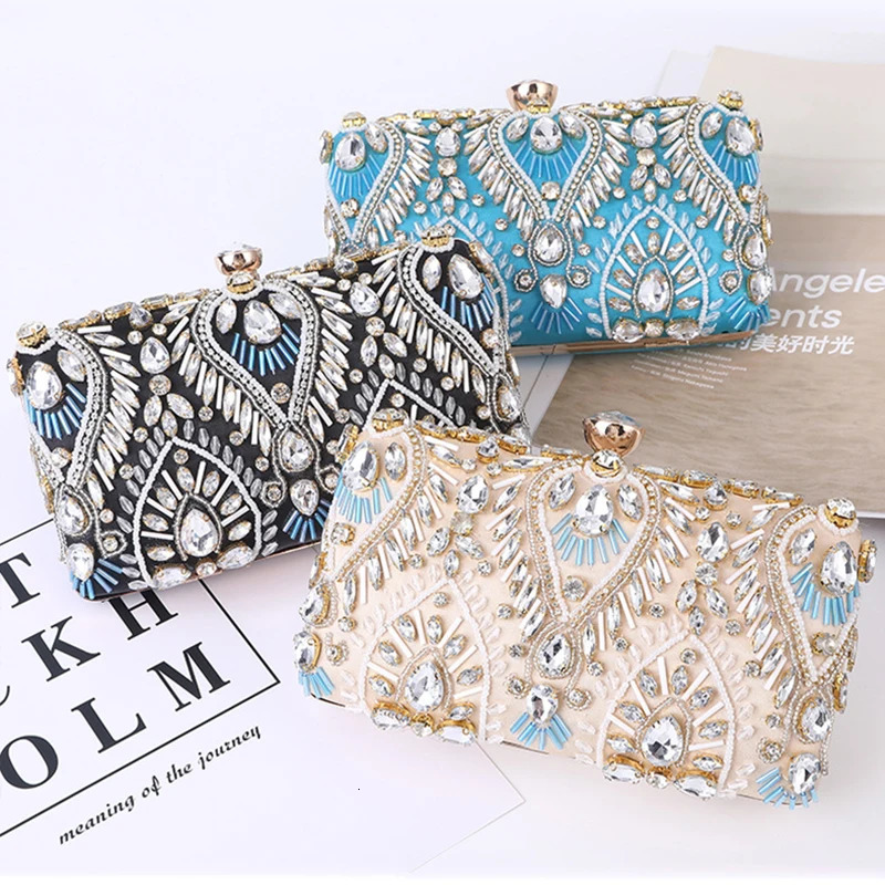 Diamond Rhinestone Clutch Bags Exquisite Female clutches Pearls Beaded Chain Handbags Wedding Purse Shouler Bag ZD1234 251106