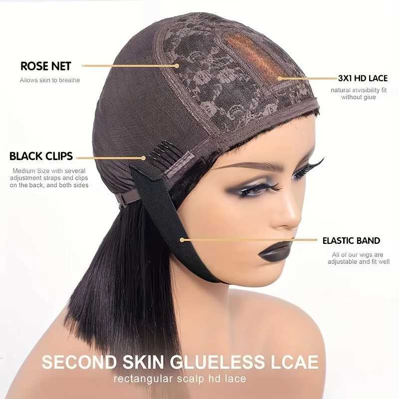 Straight Human Hair Wigs With Bang Full Machine Made Wigs 30 34 inch Natural Color Wig 3x1 Lace Front Remy Human Hair WigsT251111