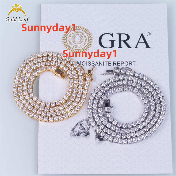 Goldleaf 10K Real Gold GRA Report Classic Hip Hop Tennis Chain Bracelet 3-5MM VVS Moissanite Diamond Tennis Bracelets Bangles