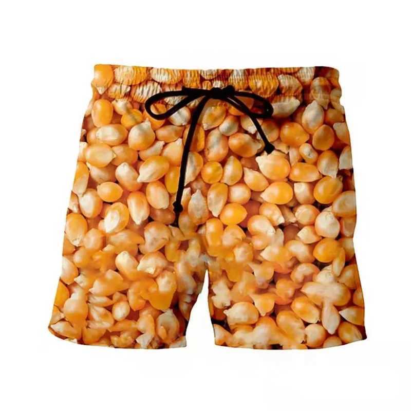 Interesting Fat Beef Hot Dog Mens 3D Printed Shorts Street Hip Hop Beach Shorts Skateboarding Swimming Shorts Womens ShortsW250410