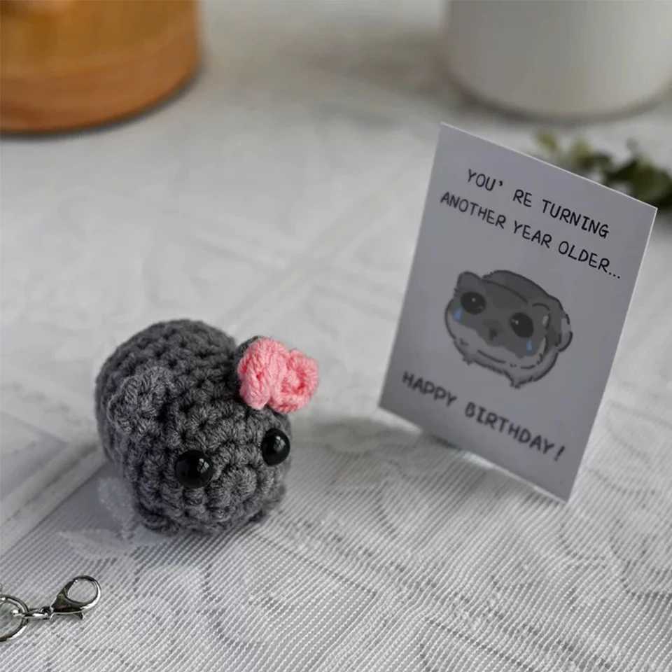 Yupsk Music Sad Hamster Meme Plush Toy Keychain Bag Fun Pendant Keychain Jewelry Womens Birthday Gift W250411
