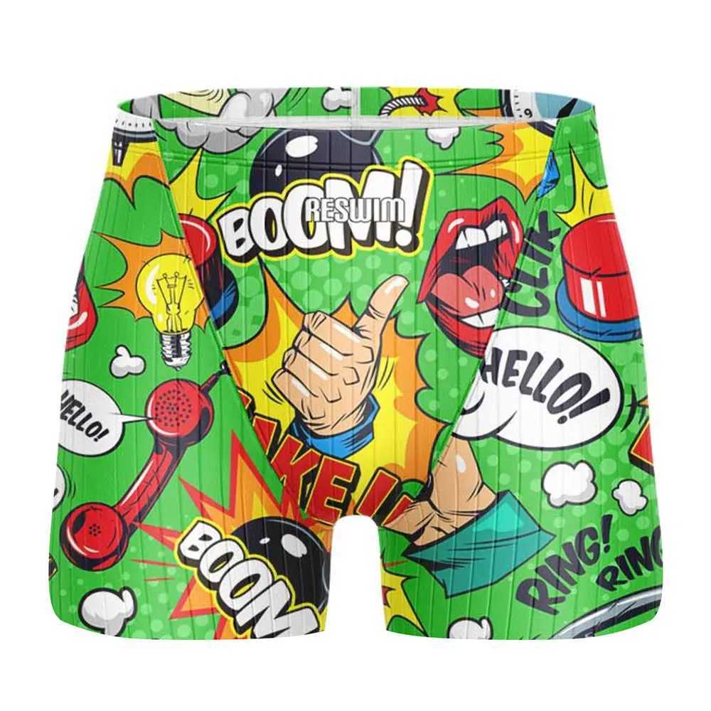 2025 Mens Swimming Jammer Swimsuit Shorts Sports Training Shorts Swimsuit Summer Quick drying Lycra Surfing Diving PantsW250410