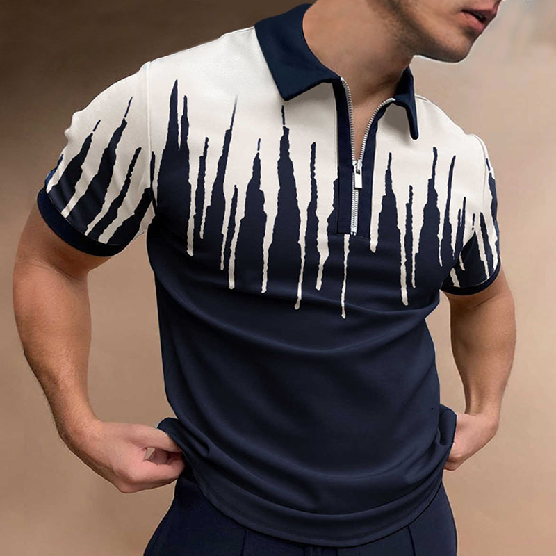 POLO Polo Collar Summer Regular Casual Short Pattern Summer Daily T-shirt