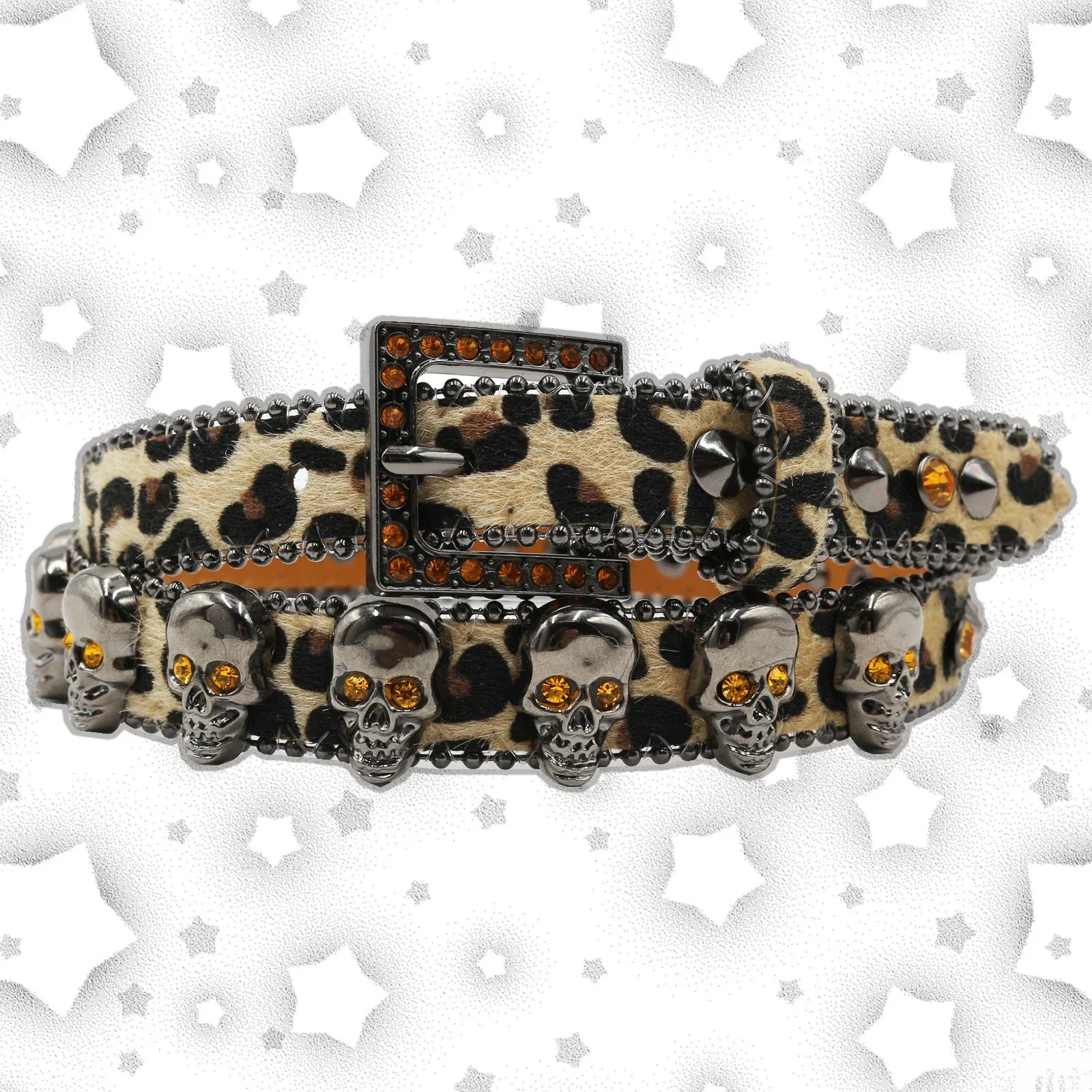 Skull Rhinestone Square Buckle Belt 23cm Wide female fashion western jeans female jeans jewelry fashion Y2K Jeans Belt 251110