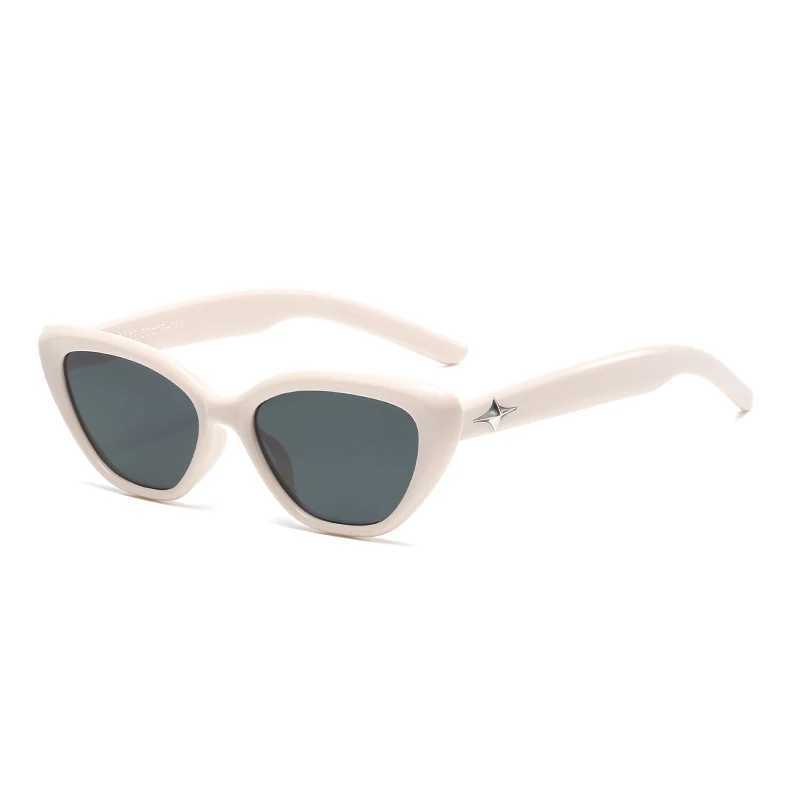 Fashionable cat eye sunglasses for women classic beige nail design retro womens sunglasses UV400 trend sunglassesT250411
